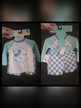 Disney Baby Mickey Rash Guard With Swim Trunks NWT 3 Months